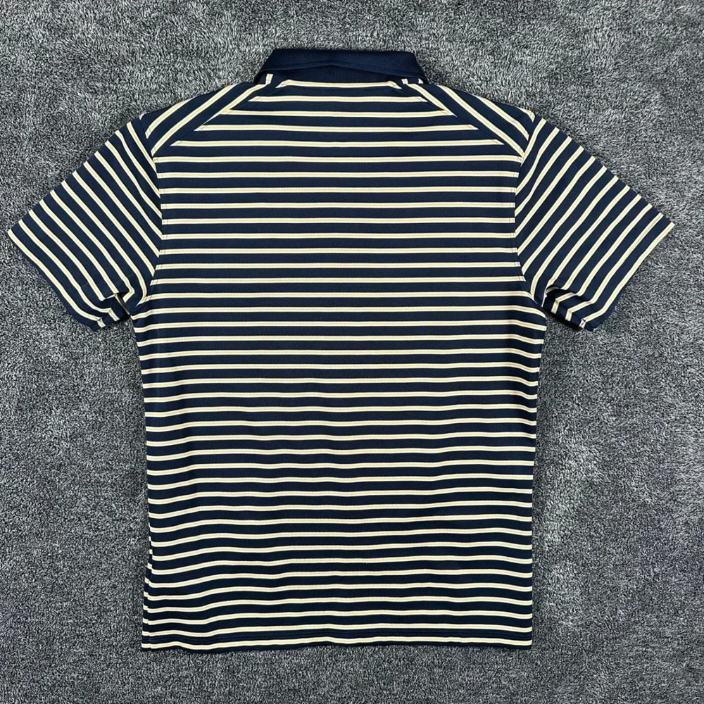 Michigan Wolverines Jordan Polo Shirt Mens S Navy NCAA Football Dri-FIT Striped